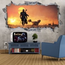 Vinyles et autocollants 3d star wars the mandalorian