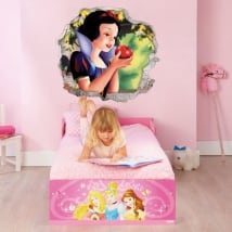 Vinyle et autocollants disney hole 3d snow white