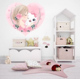Vinyles décoratifs et autocollants j'aime mon chat