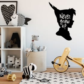 Vinyles et autocollants pour enfants peter pan avec phrase en anglais
