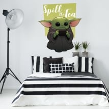 Autocollants en vinyle star wars yoda spill the tea