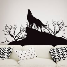 Vinyles décoratifs et autocollants loup dans la nature