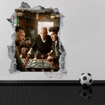Stickers muraux de football 3d maradona avec pelé et zidane