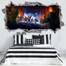 Vinyles décoratifs et autocollants 3d jeu vidéo minecraft