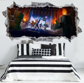 Vinyles décoratifs et autocollants 3d jeu vidéo minecraft