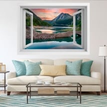 Vinyles décoratifs fenêtre 3d lac el pont de suert
