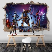 Vinyles mur de trou jeu vidéo fortnite x-force 3d