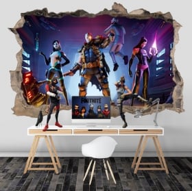Vinyles mur de trou jeu vid&eacute;o fortnite x-force 3d