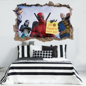 Vinyles adh&eacute;sifs et autocollants fortnite deadpool 3d