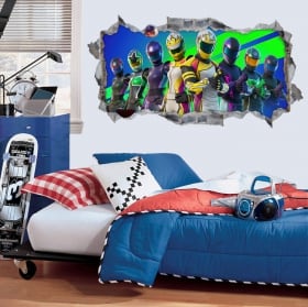 Vinyle autocollants trou mur 3d jeu vid&eacute;o fortnite