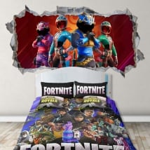Vinyles décoratifs des murs jeu vidéo fortnite 3d