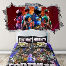 Vinyles d&eacute;coratifs des murs jeu vid&eacute;o fortnite 3d