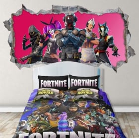 Stickers muraux jeu vid&eacute;o fortnite 3d