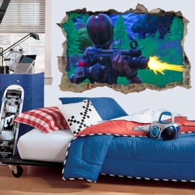 Autocollants et vinyles trou du jeu vid&eacute;o 3d fortnite