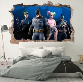 Vinyles et autocollants trou mur fortnite 3d