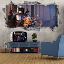 Vinyles et autocollants 3d le mandalorien jeu vidéo fortnite