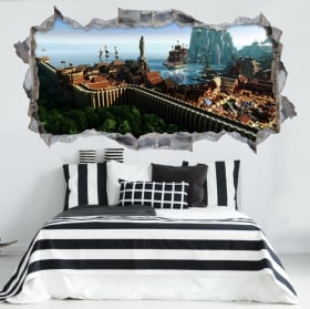 Vinyles d&eacute;coratifs et autocollants 3d minecraft