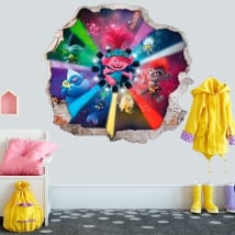 Autocollants en vinyle trolls 3d