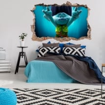 Vinyle et stickers muraux trolls 3d