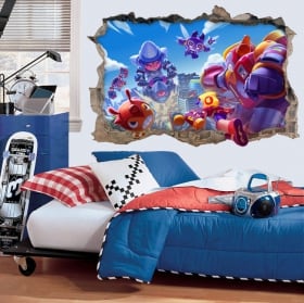 Autocollants en vinyle trou 3d jeu vidéo brawl stars