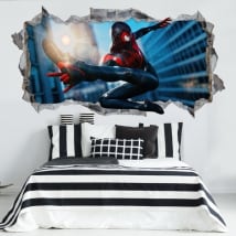 Autocollants en vinyle miles morales spider-man 3d