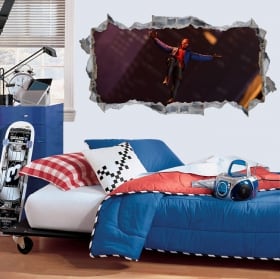 Vinyles mur de trou 3d miles morales spider-man
