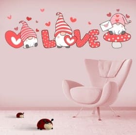 Vinyles et autocollants romantiques gnome love