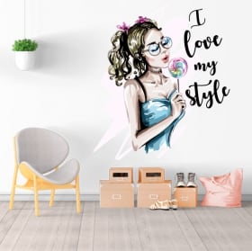 Vinyles d&eacute;coratifs silhouette femme i love my style