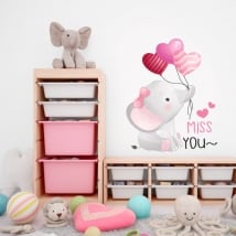 Vinyles et autocollants pour enfants l'éléphant miss you