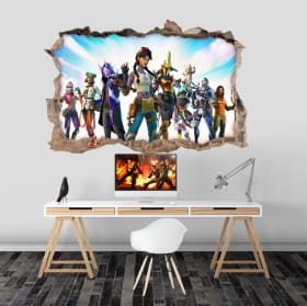 Stickers muraux fortnite 3d hole