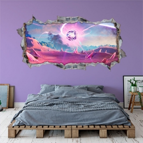 Autocollant mural 3d fortine en vinyle