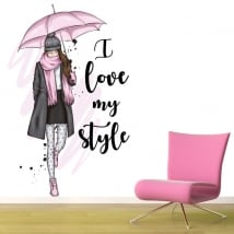 Vinyles silhouette de femme phrase i love my style