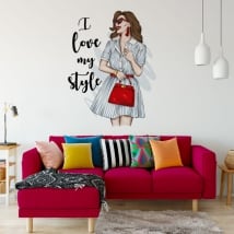 Vinyles et autocollants femme avec phrase i love my style