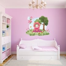 Vinyles et autocollants pour enfants aquarelle fées des fleurs