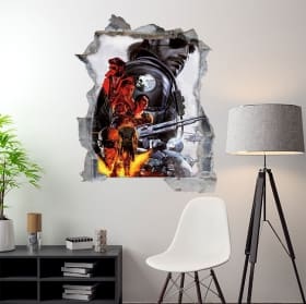 Vinyle et autocollants 3d coucher de soleil sur le lac