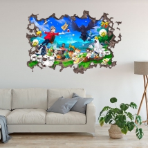 Autocollants de trou de pokémon 3d