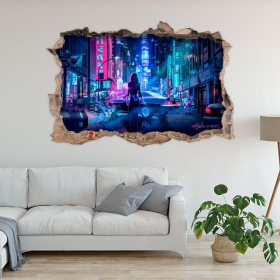 Vinyles 3d de voiture cyberpunk