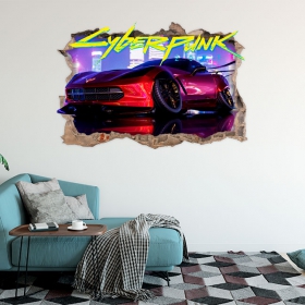 Vinyles 3d de voiture cyberpunk