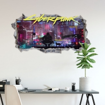 Vinyles mur de trou 3d cyberpunk 2077