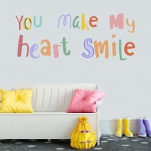 Vinyles phrase anglaise you make my heart smile