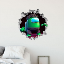 Jeu vidéo vinyle adhésif parmi nous 3d 