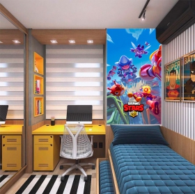 Vinyles décoratifs 3d jeu vidéo brawl stars