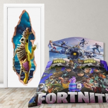 Vinyles portes 3d jeu vidéo fortnite