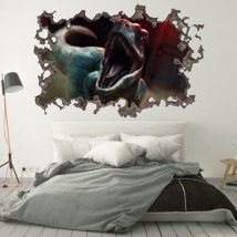 Vinyles 3d mur de trou dinosaure parc jurassique