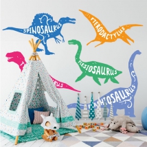 Autocollants de dinosaures avec des noms d'espèces