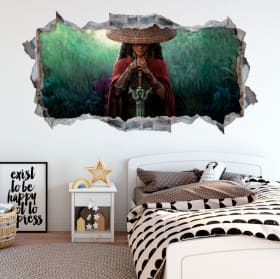 Vinyles d&eacute;coratifs trou 3d raya et le dernier dragon