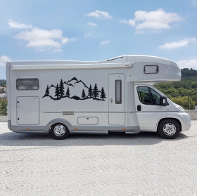 Vinyles et autocollants camping-cars paysage avec montagnes