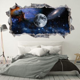 Vinyle et autocollants 3d lune dans l'espace
