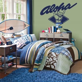 Vinyle d&eacute;coratif et autocollants texte surf aloha
