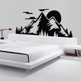 Stickers muraux coucher de soleil dans les montagnes